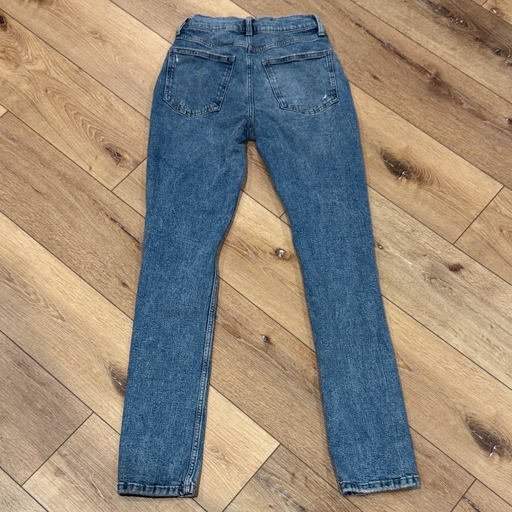 Arizona Distressed Blue Jeans highest rise drainpipe Jean size 2 - Picture 7 of 8